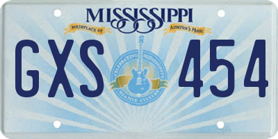 MS license plate GXS454