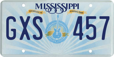 MS license plate GXS457