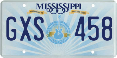 MS license plate GXS458