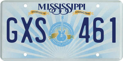 MS license plate GXS461