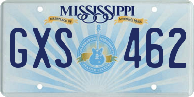 MS license plate GXS462