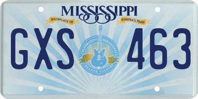 MS license plate GXS463