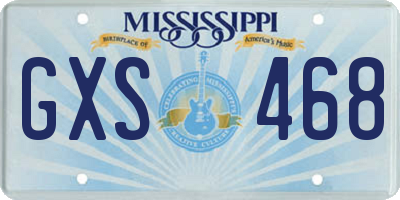 MS license plate GXS468