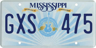 MS license plate GXS475