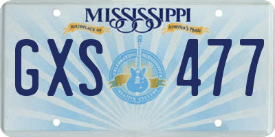 MS license plate GXS477