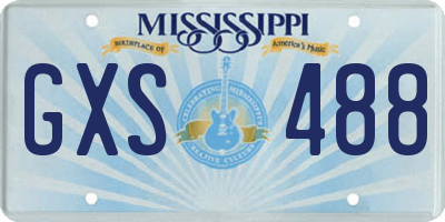 MS license plate GXS488