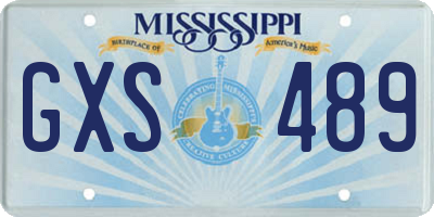 MS license plate GXS489