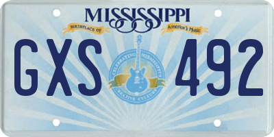 MS license plate GXS492
