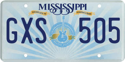 MS license plate GXS505