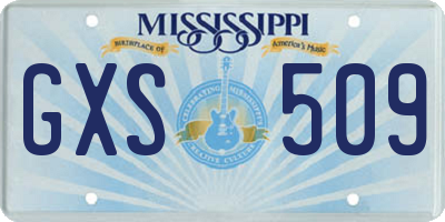MS license plate GXS509