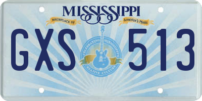 MS license plate GXS513