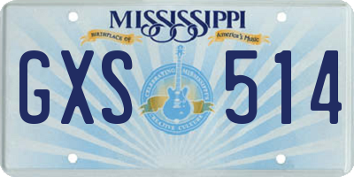 MS license plate GXS514
