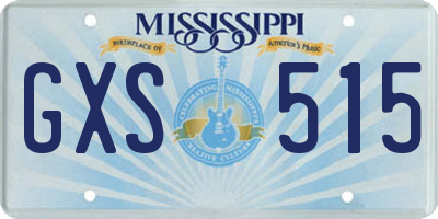 MS license plate GXS515