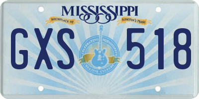 MS license plate GXS518