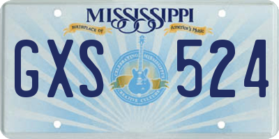 MS license plate GXS524