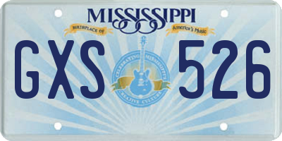MS license plate GXS526