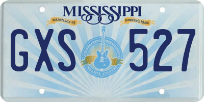 MS license plate GXS527