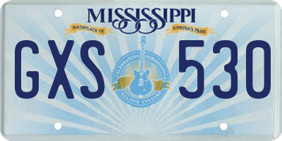 MS license plate GXS530