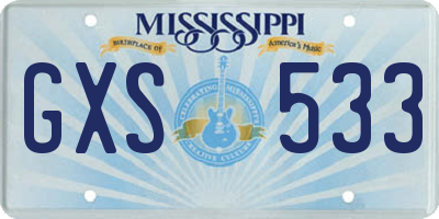 MS license plate GXS533