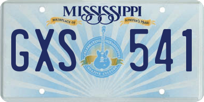 MS license plate GXS541