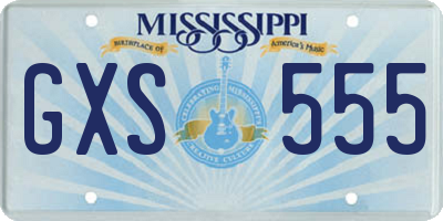MS license plate GXS555