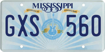 MS license plate GXS560