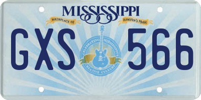 MS license plate GXS566