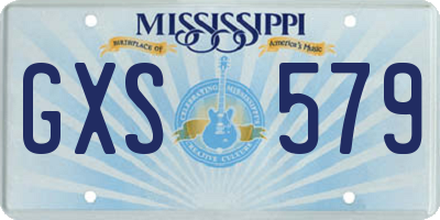 MS license plate GXS579
