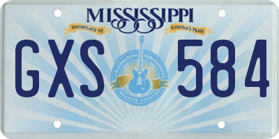 MS license plate GXS584