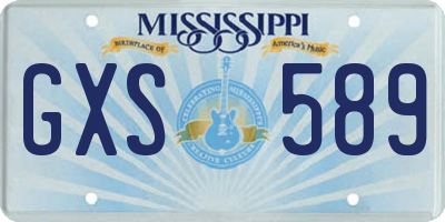 MS license plate GXS589