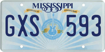 MS license plate GXS593