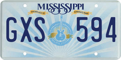 MS license plate GXS594