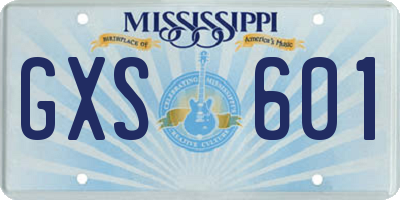 MS license plate GXS601