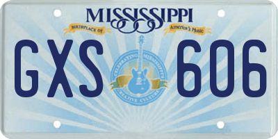 MS license plate GXS606