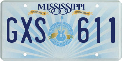 MS license plate GXS611