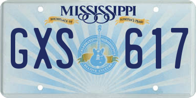 MS license plate GXS617