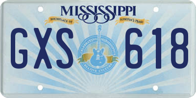 MS license plate GXS618
