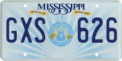 MS license plate GXS626