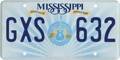 MS license plate GXS632