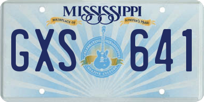 MS license plate GXS641