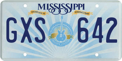 MS license plate GXS642
