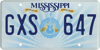 MS license plate GXS647