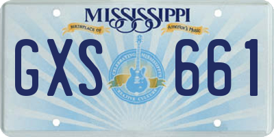 MS license plate GXS661