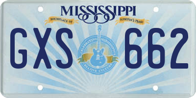 MS license plate GXS662