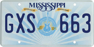 MS license plate GXS663