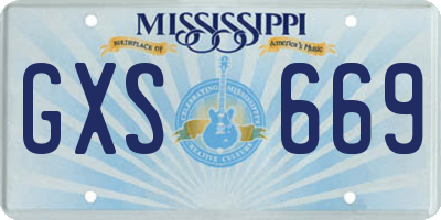 MS license plate GXS669