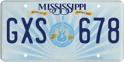 MS license plate GXS678