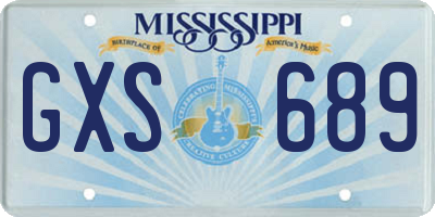 MS license plate GXS689