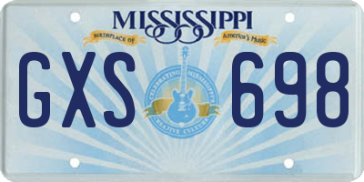 MS license plate GXS698
