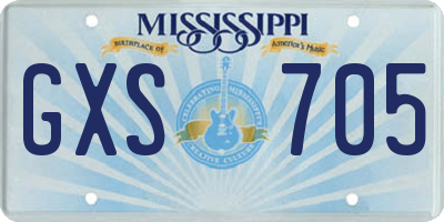 MS license plate GXS705